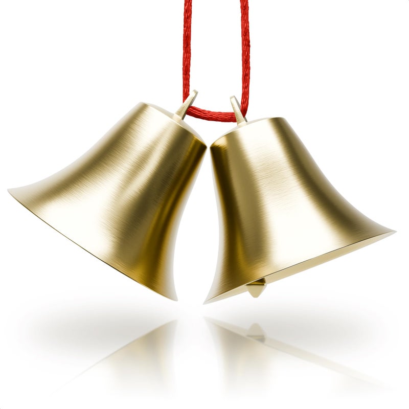 LAGARTO 2 Pcs Bells for Door Knob â€“ Hanging Bell for Door Opening 2â€³ Ã— 1.8â€³ Vintage Brass with Hanging Loop, Clear Ringing Sound for Home Entry & Office Decorative â€“ Small Bell for DIY Crafts & Holiday Decor - Image 1